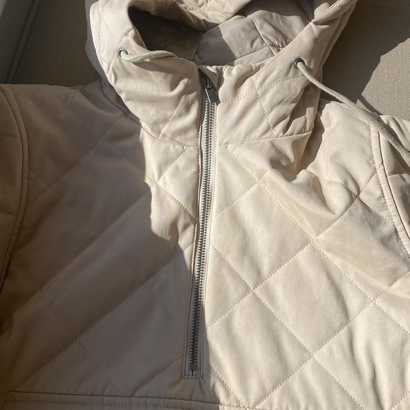 Banana Republic Quilted Half Zip Anorak Jacket Coat NEW XS Tan Beige - Picture 5 of 14